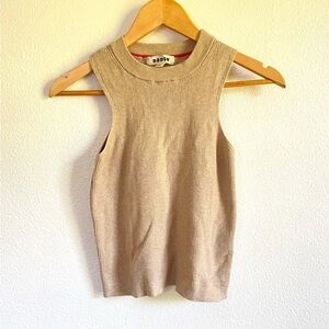 Boden Tan Ribbed Tank Top